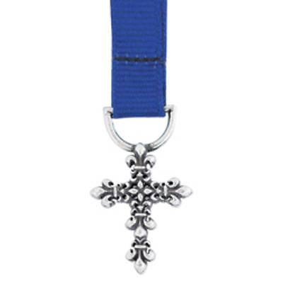 Picture of Pewter Ribbon Bookmark - Fleur-De-Lis Cross