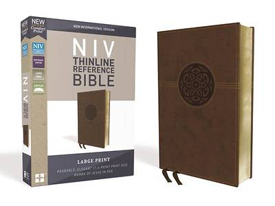 Picture of NIV, Thinline Reference Bible, Large Print, Imitation Leather, Brown, Red Letter Edition, Comfort Print