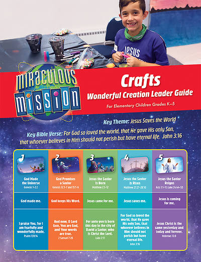 Picture of Vacation Bible School (VBS) 2019 Miraculous Mission Wonderful Creation Craft Guide