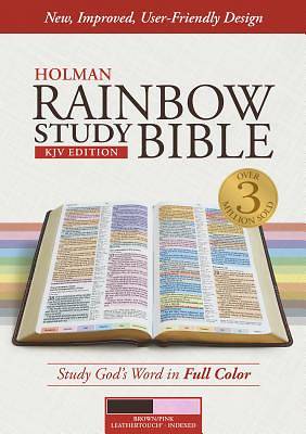 Picture of KJV Rainbow Study Bible, Brown/Pink Leathertouch, Indexed