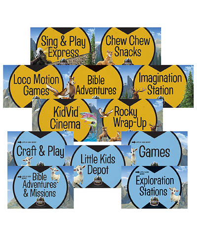 Picture of Vacation Bible School VBS 2021 Rocky Railway Station Sign Posters (set of 12) (11''x17'')