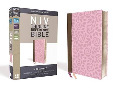 Picture of NIV, Thinline Reference Bible, Large Print, Imitation Leather, Pink/Brown, Red Letter Edition, Comfort Print