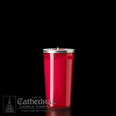 Picture of 72-Hour 51% Beeswax Glass Chapel Light - Ruby