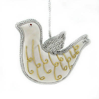 Picture of Peace Dove Ornament with Silver & Gold Trim