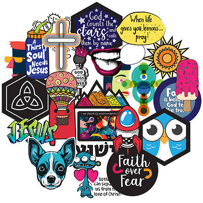 Picture of Jesus Centered Stickers Pack of 25