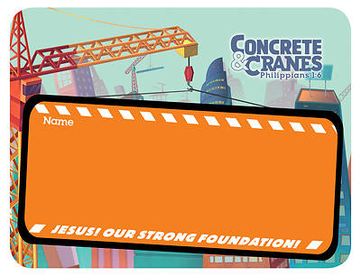 Picture of Vacation Bible School (VBS) 2020 Concrete and Cranes Sticker Name Tags 10 Sheets