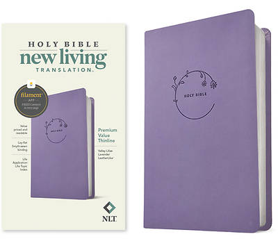 NLT Premium Value Thinline Bible, Filament Enabled (Leatherlike, Valley Lilies Lavender)
