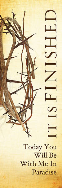 Picture of It is Finished Easter Linen Series Banner 2'x6'