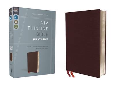 Picture of NIV, Thinline Bible, Giant Print, Bonded Leather, Burgundy, Red Letter Edition