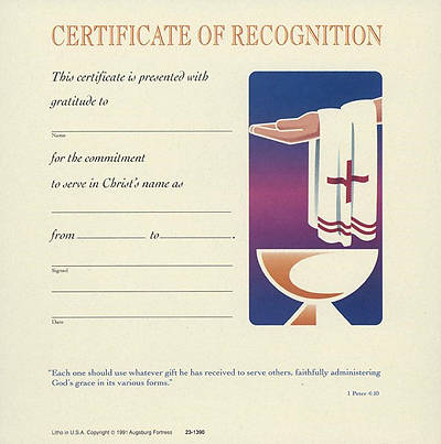 Picture of Certificate of Celebration Recognition Package of 12