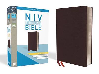 Picture of NIV, Thinline Bible, Giant Print, Bonded Leather, Burgundy, Indexed, Red Letter Edition