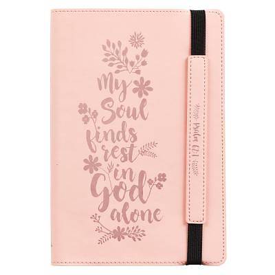 Picture of Journals Lux-Leather Bullet Elastic Closure My Soul Finds Rest Pink