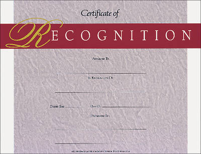 Picture of Recognition Certificate
