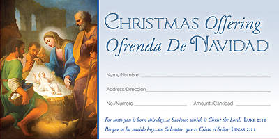 Picture of Christmas Unto Born Bilingual Offering Envelopeelope