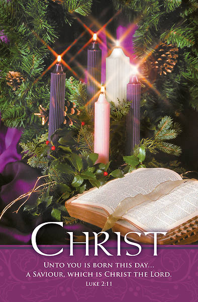Picture of Christ Bible and Wreath Advent Regular Size Bulletin