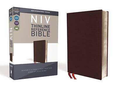Picture of NIV, Thinline Reference Bible, Bonded Leather, Burgundy, Red Letter Edition, Comfort Print