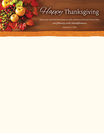 Happy Thanksgiving Col 2:6-7 NIV Letterhead