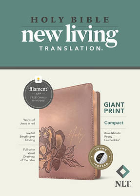 Picture of NLT Compact Giant Print Bible, Filament Enabled Edition (Red Letter, Leatherlike, Rose Metallic Peony, Indexed)