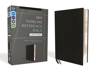 Picture of Niv, Thinline Reference Bible, Large Print, European Bonded Leather, Black, Red Letter, Comfort Print