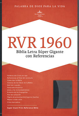 Picture of Rvr 1960 Biblia Letra Super Gigante, Negro/Gris Simil Piel