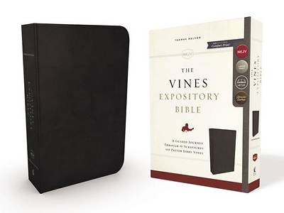 Picture of NKJV, the Vines Expository Bible, Genuine Leather, Black, Red Letter Edition