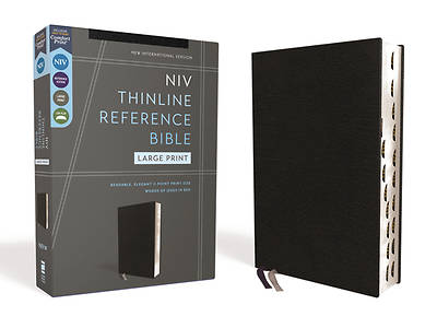 Picture of Niv, Thinline Reference Bible, Large Print, European Bonded Leather, Black, Red Letter, Thumb Indexed, Comfort Print