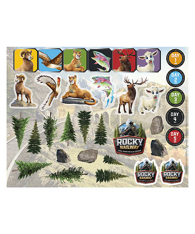 Picture of Vacation Bible School VBS 2021 Rocky Railway Sticker Sheets (pkg. of 10 sheets)