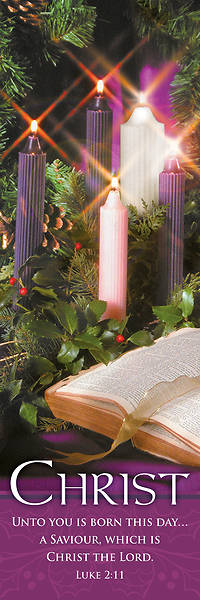 Picture of Christ Bible and Wreath Advent 2' x 6' Banner