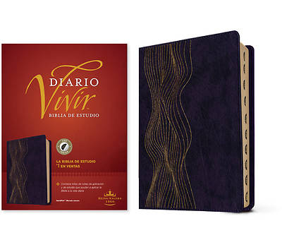 Picture of Biblia de Estudio del Diario Vivir Rvr60 (Sentipiel, Morado Oscuro, Índice, Letra Roja)