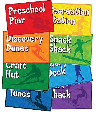 Picture of Vacation Bible School (VBS) 2016 Surf Shack Activity Center Signs & Publicity Pak