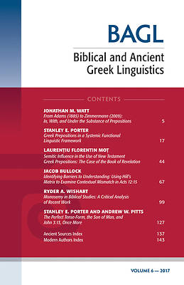 Picture of Biblical and Ancient Greek Linguistics, Volume 6