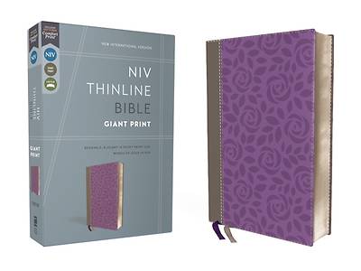 Picture of NIV, Thinline Bible, Giant Print, Imitation Leather, Gray/Purple, Red Letter Edition