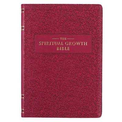 Picture of The Spiritual Growth Bible, Study Bible, NLT - New Living Translation Holy Bible, Faux Leather, Berry