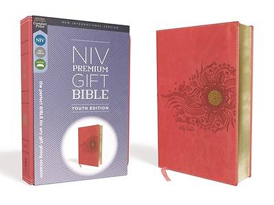 Picture of NIV Premium Gift Bible, Youth Edition, Leathersoft, Coral, Red Letter Edition, Comfort Print