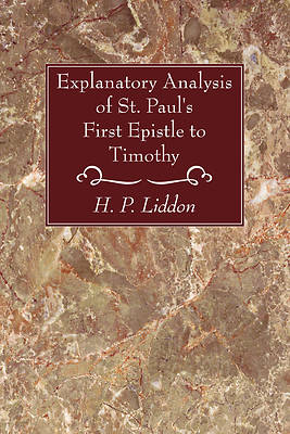 Picture of Explanatory Analysis of St. Paul's First Epistle to Timothy
