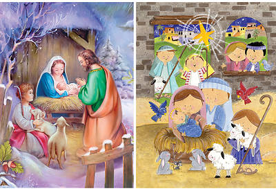 Picture of Away In A Manger and Smiling Shepherds Advent Calendar with Envelope (Package of 6)