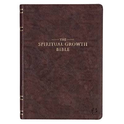 Picture of The Spiritual Growth Bible, Study Bible, NLT - New Living Translation Holy Bible, Faux Leather, Walnut Brown
