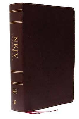 Picture of NKJV Study Bible, Bonded Leather, Burgundy, Full-Color, Comfort Print