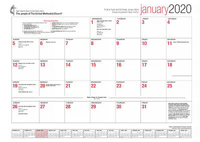 Picture of The Official United Methodist Program Calendar 2020 Desk Blotter