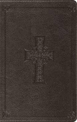 Picture of ESV Thinline Bible, Red Letter (Trutone, Charcoal, Celtic Cross Design)