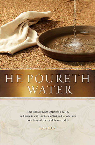 Picture of He Poureth Water Maundy Thursday Regular Size Bulletin