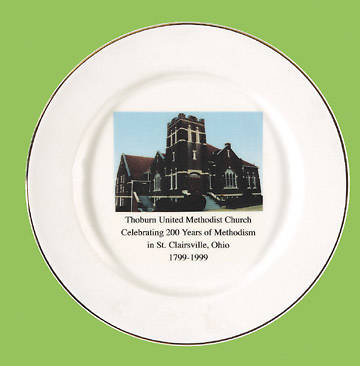 Picture of 9 1/4 Porcelain Coupe Plate 200 Years of Methodism