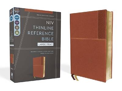 Picture of Niv, Thinline Reference Bible, Large Print, Leathersoft, Brown, Red Letter, Comfort Print