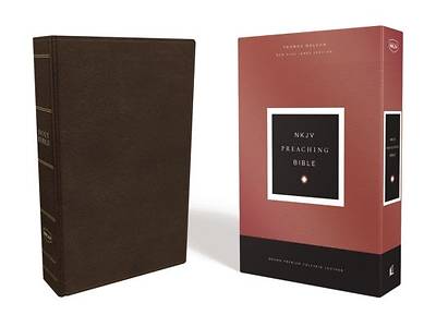 Picture of NKJV, Preaching Bible, Premium Calfskin Leather, Brown, Comfort Print