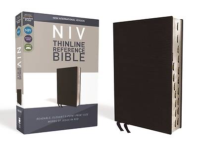 Picture of NIV, Thinline Reference Bible, Bonded Leather, Black, Red Letter Edition, Indexed, Comfort Print