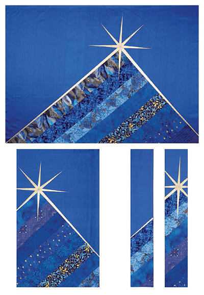 Picture of Star Cobalt Dupioni 3-Piece Parament Set
