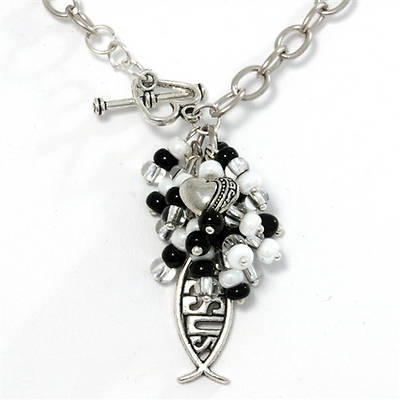 Picture of Guatemala Christian Charm and Bead Necklace