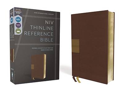 Picture of Niv, Thinline Reference Bible, Leathersoft, Brown, Red Letter, Comfort Print