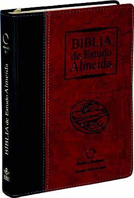 Picture of Portuguese Study Bible Almeida (Duotone Black/Burgundy)