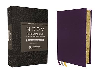 Picture of Nrsv, Personal Size Large Print Bible with Apocrypha, Premium Goatskin Leather, Purple, Premier Collection, Comfort Print